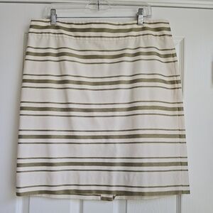 J Crew Striped Cream and Gold Women's Skirt